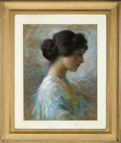 Portrait de femme, pastel début 20e - Tableaux et dessins Style Art nouveau